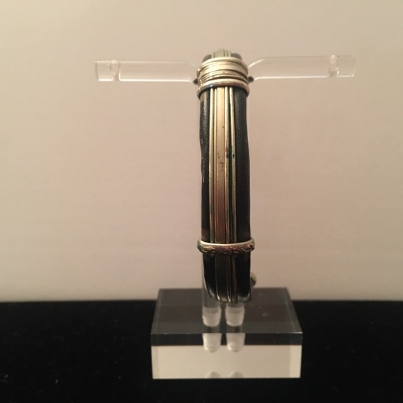 Leather & Metal Cuff Bracelet - Picture 2 of 2